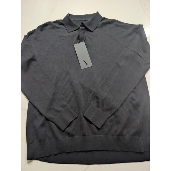 Nike Every Stitch Considered ESC Long Sleeve Knit Polo Black DV7462-010 Medium - Picture 3 of 11